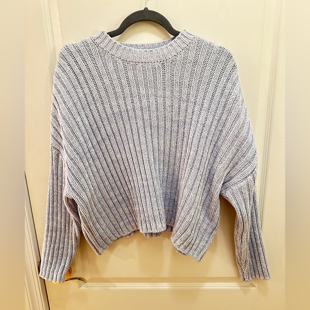 Blue Ribbed Sweater